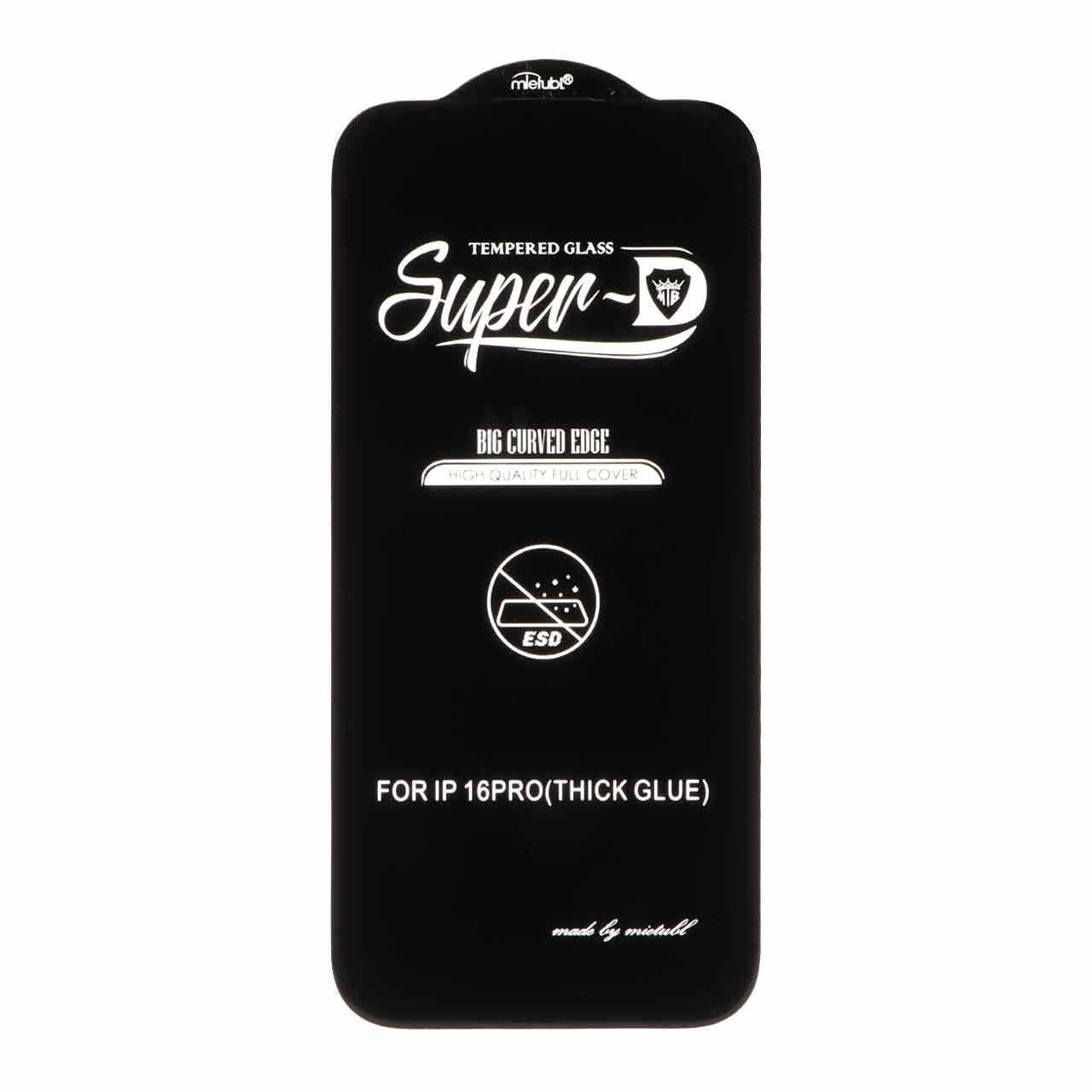 محافظ صفحه نمایش شیشه ای Full Cover Super D Mietubl مدل Apple iPhone 17 / iPhone 16 Pro - مشکی (بدون پک) - NTC